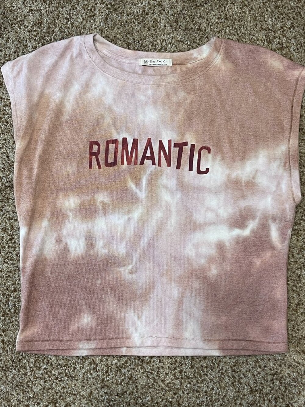 We The Free Pink Tie Dye Sweater Knit Cap Sleeve Top